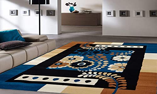 Image of Home Decore Acrylic Carpet for Your Living Room & Drawing Room Aywhere in Your Home (120x150 Blue Colour)- 4x5 Feet