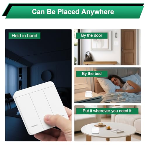 Interrupteur sans fil 230V avec 3 récepteurs et 2 commandes pour maison