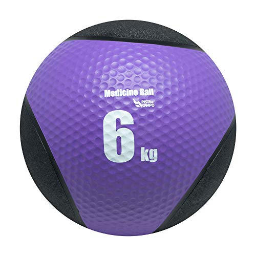 Kit com 06 Medicine Ball Premium De Borracha De 1 A 6 Kg