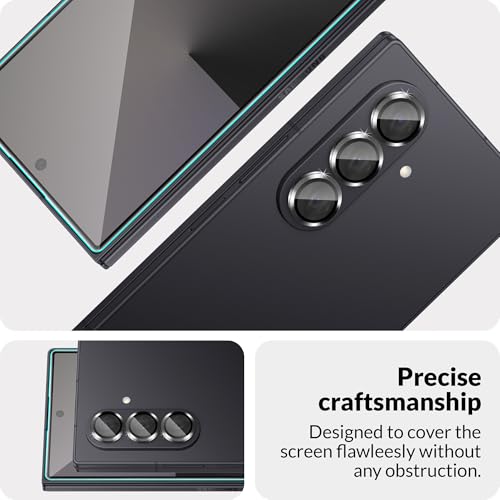 Image of FIRST MART Tempered Glass for Samsung Galaxy Z Fold 7 5G with Black Camera Ring Guard & Installation Kit | HD Clear Edge-to-Edge Screen Protector, Scratch Resistant, Case-Friendly | Pack of 1