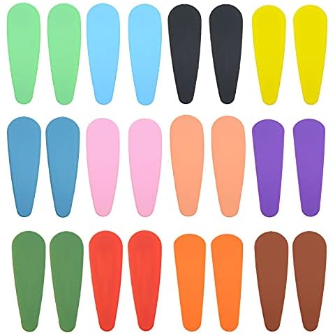 24 Pack Colorful 2 inch Snap Plastic Hair Clips Girls' Barrettes Hairpin Hair Accessories Cover