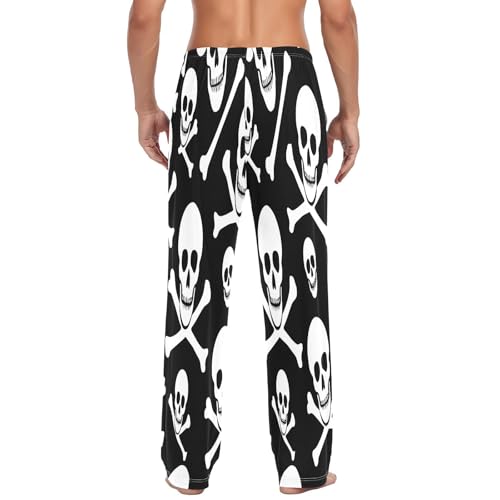 Qilmy Halloween Skull Men's Cotton Pajama Pants, Lightweight Lounge Sleepwear with Drawstring and Pocket3