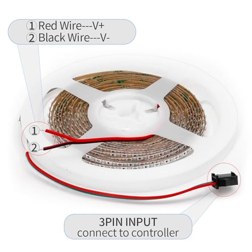 Tira de LED WS2812B 2.7mm 160 LEDs/m DC12V 2M miniatura 5
