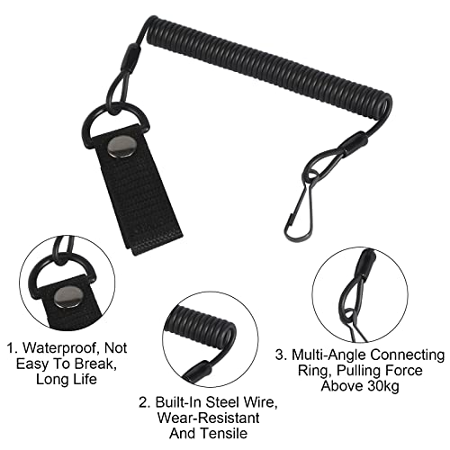BELIHOME Paracord Tactical Lanyard, Spirale Schlüsselring Elastisch Angeln Lanyards, Tactical Lanyard Spiral SchlüSselanhänger Spiral SchlüSselanhänger Sicherungsseil für Angeln