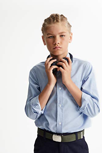 French Toast Boys Long Sleeve Oxford Shirt (Standard & Husky), Light Blue, 14 #TOP3