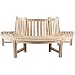 Produktbild Ambientehome 30039 Baumbank Massivholz Holzbank Gartenbank Circa 220 cm breit unbehandeltes Teakholz halber Kreis Rundbank, Grau