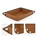 Luxspire Valet tray, PU Leather Tray, [2 PACK] Catchall Tray, Men Women Jewelry Key Tray, Desk Storage Plate for Key Coin Phone Jewelry Wallet, Small & Medium Size - Brown