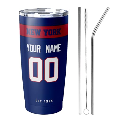 Image of ANTKING New York Tumbler 20 oz Travel Coffee Cup Custom Name Number for Men Women Boy Gifts