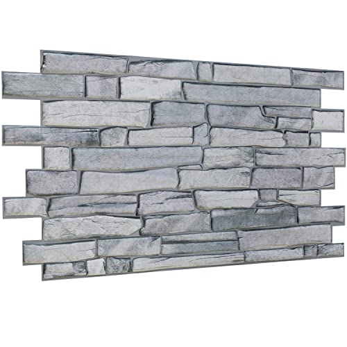 NOVECRAFTO Stone Slate Effect Wall Panelling - Set of 4 Panels 1.93 m² | 20.74 ft² - Universal Use...