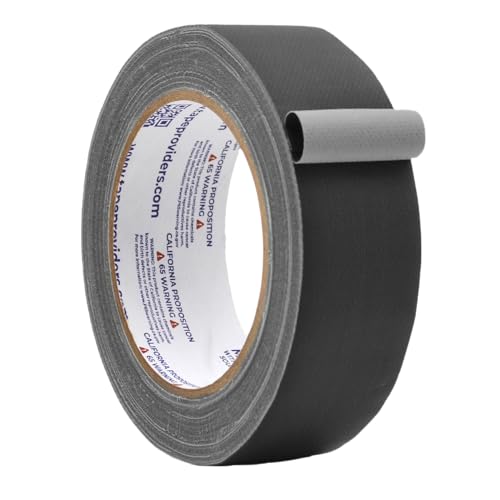 Image of WOD GTC12 Gaffer Tape, Black Low Gloss Finish Film, 1.5 inch x 60 ft. (Pack of 32) Residue Free, Non Reflective Cloth Fabric, Secure Cords, Water Resistant, Photography, Filming Backdrop