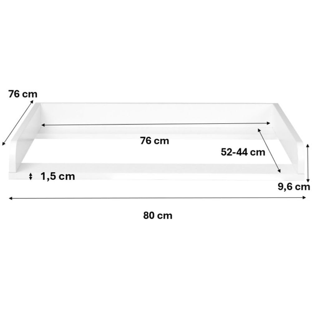 Fasciatoio in legno laminato bianco per cassettiera IKEA Malm 79x9,6x76,3cm