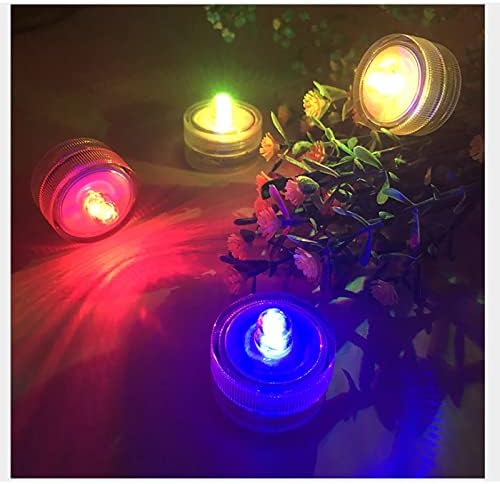 12 Pack Submersible LED Tea Lights, Color Changing, Waterproof RGB Multicolor Flameless Accent Lights Battery Powered, Underwater Vase Pool Pond Lantern Decoration Lighting Halloween Decorations