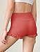 rrhss Girls Athletic Ruffle High Waisted Yoga Dance Comfortable Workout Gymnastics Shorts Dark Pink