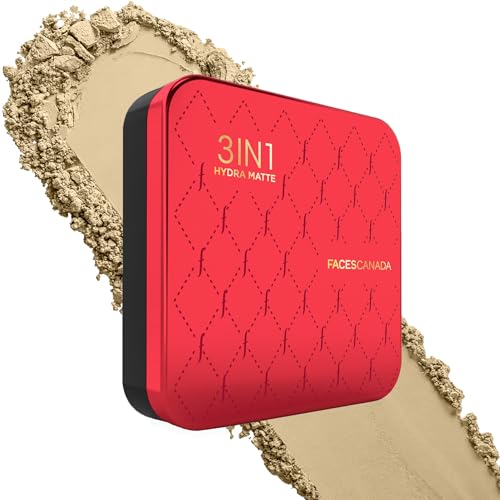 Image of FACES CANADA 3in1 Hydra Matte Compact Powder - Ivory 01, 9g | Foundation + Moisturizer + Sunscreen SPF 15 | Mattifying | Controls Oil & Sweat | Conceals Dark Spots & Acne Scars | Buildable Coverage | Lightweight