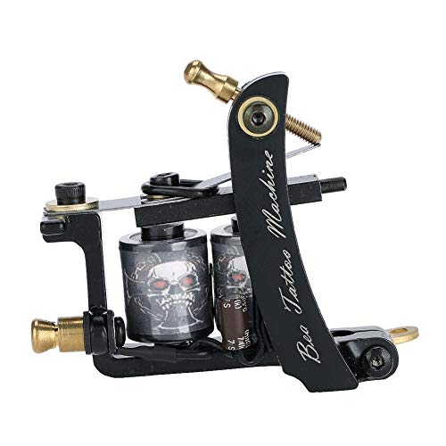 iron hand made tattoo machine - 10 Warp Coils Tattoo Machine - Professional Alloy Tattoo Machine Copper Coils Iron Handmade Tattoo Machine Strong Power Tattoo Machine Carved Frame Alloy Gun for Tattoo Artists