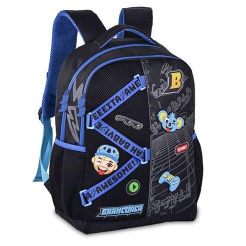 Mochila Bolsa de Costas Brancoala Youtuber Gamer Infantil Juvenil Escolar Passeio Viagem Reforçada Preto
