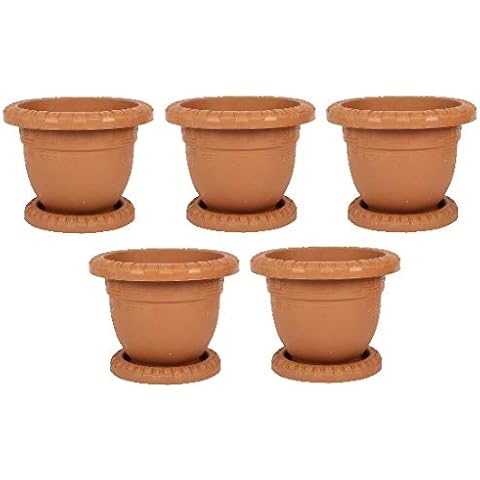 Jolie Max Round Plastic Flower Pot with Saucer Cover