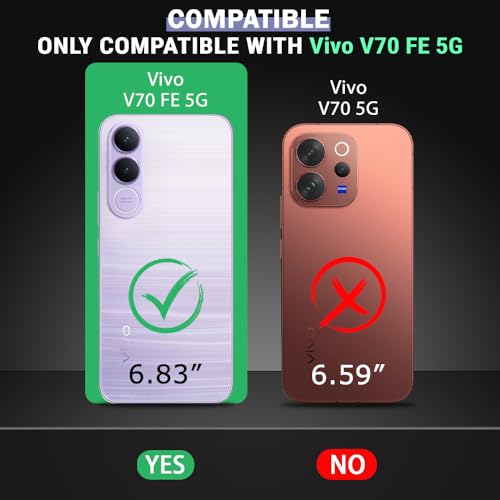 Image of TheGiftKart Tough Armor Bumper Back Case Cover for Vivo V70 FE 5G | Ring Holder & Kickstand in-Built | 360 Degree Protection Back Case Cover for Vivo V70 FE 5G (PC & TPU, Black)