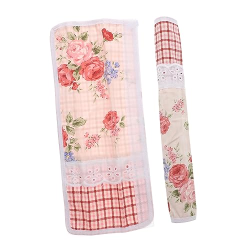 Homoyoyo 1 Par Cubierta Protectora Antiestática Congelador Neveras Refrigerador Cubierta De La Manija De La Puerta Del Horno Cubiertas De Mango De Microondas Rosa