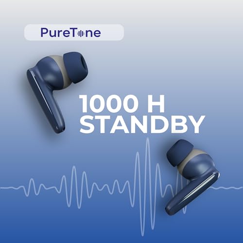 Image of OOGE Wavepods 300 TWS Earbuds - ENC Noise Cancelling, Bluetooth 5.4 EDR, 10mm Drivers, Type-C Charging, 500mAh Battery, Dual Mic, One-Touch Control, 1000-Hour Standby (Blue)