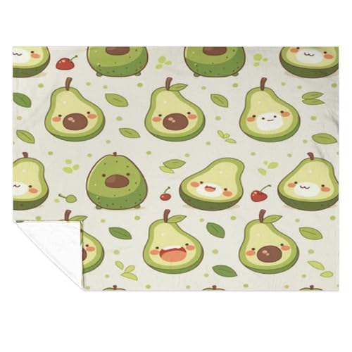 Couverture flanelle avocat plaid canapé vert et rouge