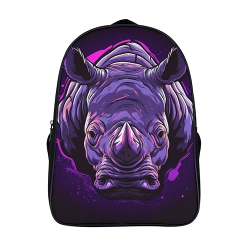 Sac à dos imprimé 3D manga rhinocéros avec grand compartiment de rangement de 40cm