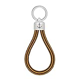 Raw Element Schlüsselanhänger Anker Segeltau Kletterseil - New York - von der Natur inspiriert, für Männer und Frauen | Original & Handgemacht (Gold-Schwarz)