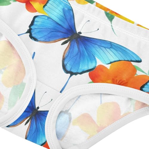 Animal Toddler Underwear Custom 2t Cotton Cute Panties Girl Blue Butterflies Orange Floral Briefs Underpants4