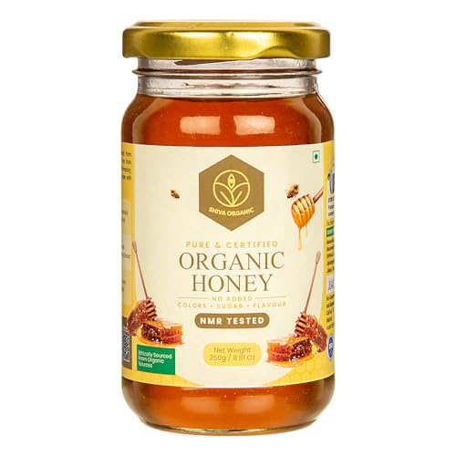 Image of Shiva Organic Raw Organic Certified Honey 250g | 100% Pure NMR Tested | Raw and Unprocessed