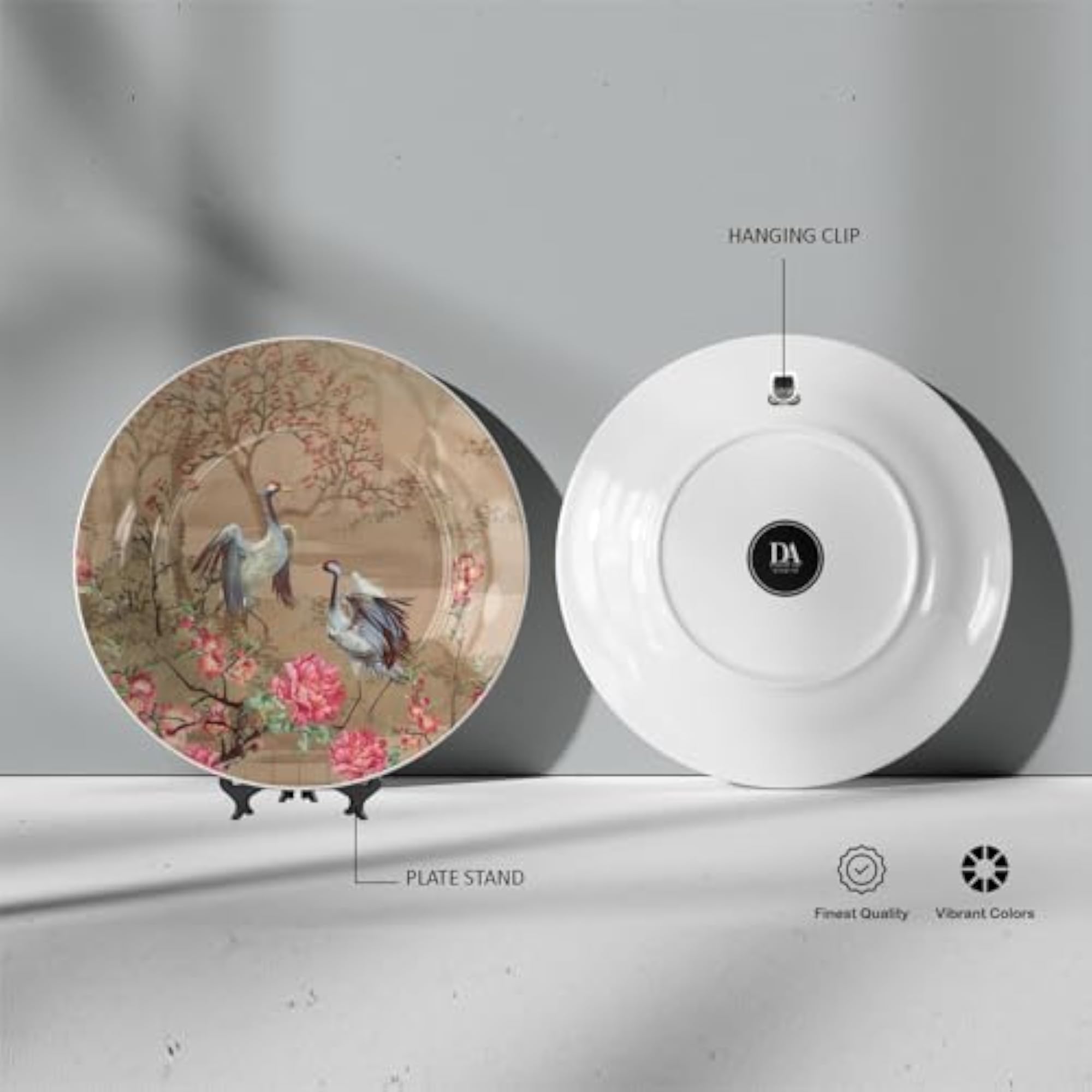 Japanese Cranes Decorative Wall Plates, Gift Set