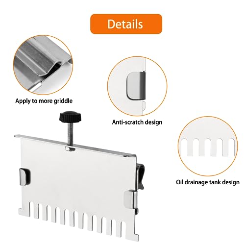 Little Home Griddle Goalie, Grease Gate Blocker For Griddle Guard Food Fighter Mesh Screen Drain Blocker Grease Stopper Blocks Food Falling Rear Grease Tr