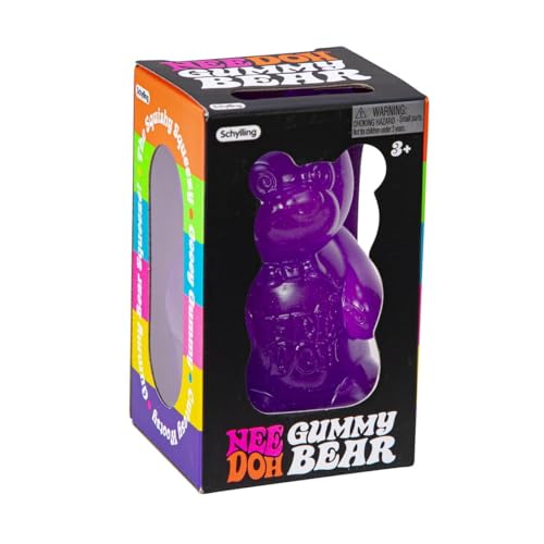 Schylling NeeDoh Gummy Bear - Sensory Fidget Toy with Jelly-Like Filling - 3.5" Tall - Purple (Pack of 1) image 4