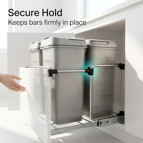 Image of SplashNColor Trash Can Lock Replacement - Snap Handle Connector Compatible with RevAShelf Waste Bin Repair - Durable ABS Construction - Easy-to-Install Spare Parts for Garbage Can Latch Repair 4 Pack