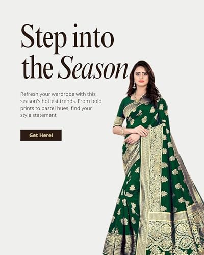 Image of Women's Kanjivaram Ptinted Soft Silk Banarasi Saree With Unstitched Matching Bloue Piece | Saree for Women