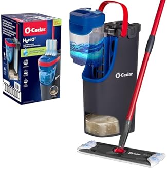 O-Cedar H2prO Flat Mop System | Quick Cleaning Tool | Clean with Clean Water | Machine Washable Reusable Microfiber Mop Pad | Safe on Wood Floors, Vinyl, Tile, Baseboards, Walls