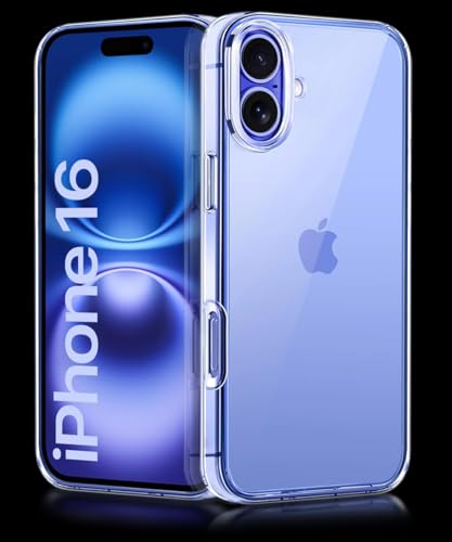 Image of WOW IMAGINE Crystal Clear Transparent Back Case Cover Compatible with iPhone 16 | Full Device & Camera Protection Shockproof TPU | Flexible Silicone Back Cover Case - Transparent