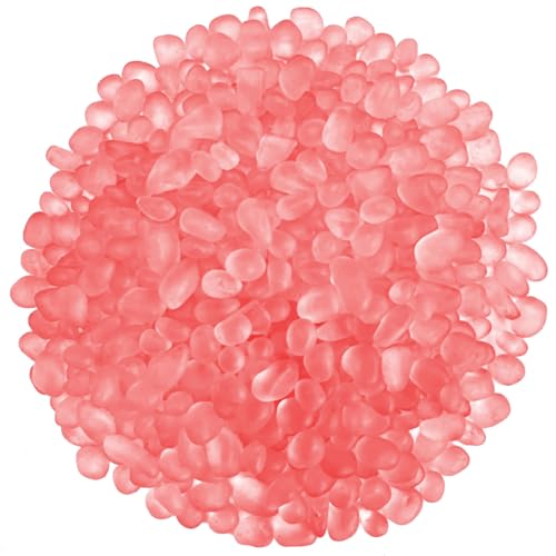 Image of Glass Stones, 0.85LB /385g Pink Glass Rocks for Vase, Aquarium Pebbles for Fish Tank, Sea Glass Rocks for Vase Filler Craft