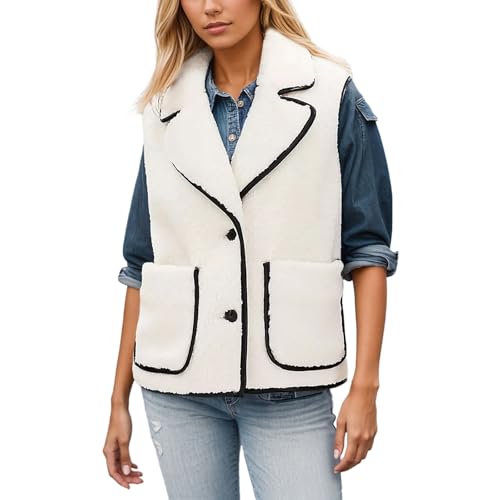 Chaleco de mujer con cuello borreguito para capas de otoño