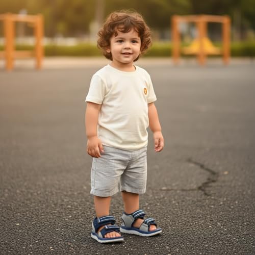 Image of Kids Open Toe Sports Sandals | Comfortable Lightweight Double Welcro Outdoor Athletic Sandals for Boys, Girls & Toddlers | Daily Play Shoe (1-10 Years)