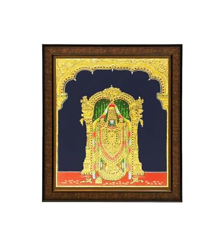 Peinture Tanjore de divinité hindoue, art sacré pour sérénité et méditation