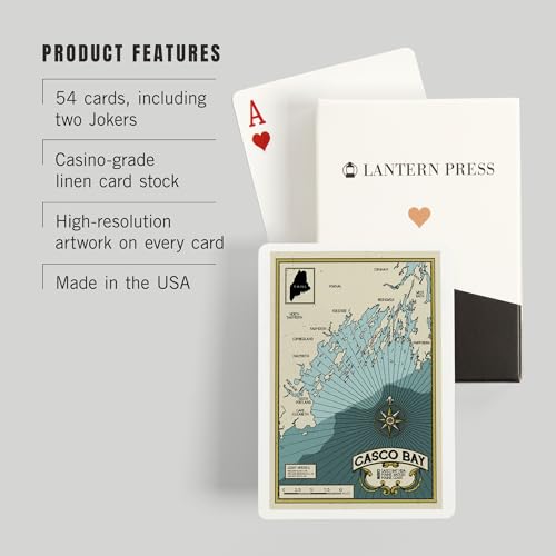Lantern Press Casco Bay, Maine, Naipes Póker 52 cartas miniatura 3
