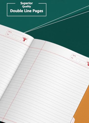 Image of TARGET PUBLICATIONS Double Line Notebooks for Kids | 76 Ruled Pages | Small Two Line Notebook Hard Brown Cover 15.5 cm x19 cm Approx | Pack of 6 Books | GSM 57