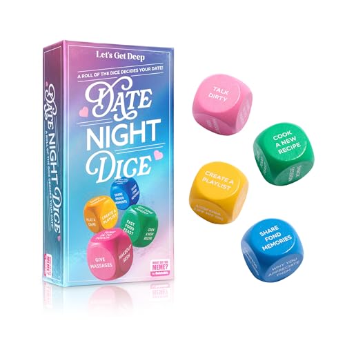 Let’s Get Deep® Date Night Dice by Relatable, Roll for 200+ Unique Date Night Ideas, Gifts, and Wedding Gifts for Couples, Includes 4 Custom Dice and Instructions, Designed for Couples Ages 18+