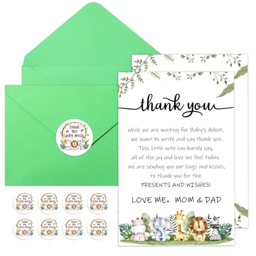 Cartes remerciement baby shower préremplies 10x15 cm Chuangdi lot de 50 pièces