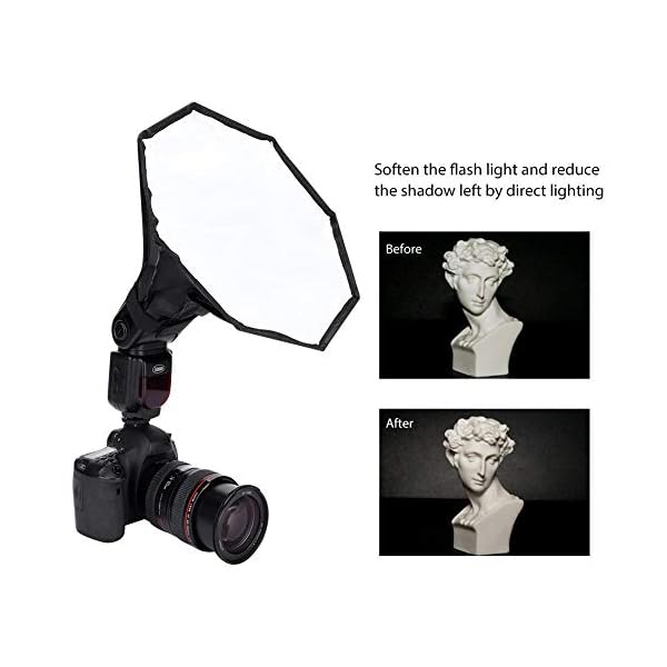 Fotostudio Softbox, Tragbarer Universal Flash Flashlight Softbox, Externes Speedlite Diffusor Softbox mit 30cm Durchmesser, Gute für Fotografen mit einfache Installation – Bild 4
