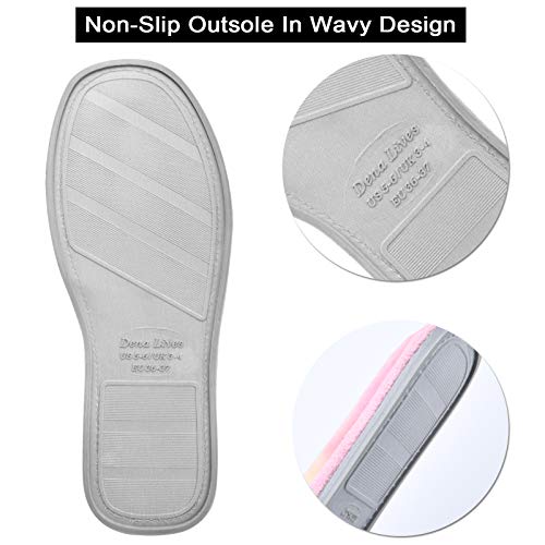 Image of DL Open Toe Slippers for women Indoor, Cozy Memory Foam Womens House Slippers Summer Slip On, Comfy Soft Flannel Womens Bedroom Slippers Slide Breathable Size 5-6 7-8 9-10