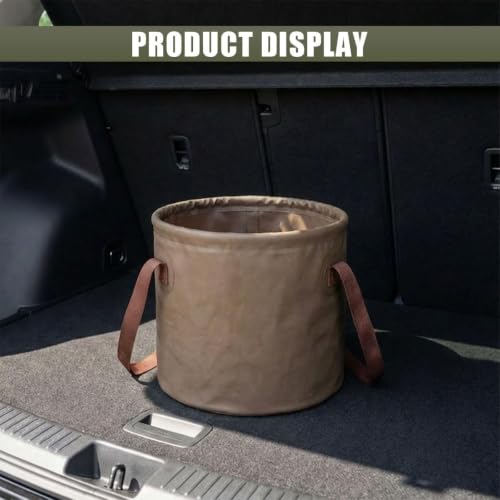 Image of Water Bucket 20L | Foldable Waterproof PVC Bucket | Portable Water Storage for Camping, Fishing, Gardening, Trekking & Home (20 Liter Brown)