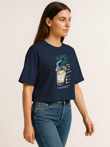 Image of HELLCAT Beige Printed Loose Fit Crew-Neck Crop T-Shirt for Women