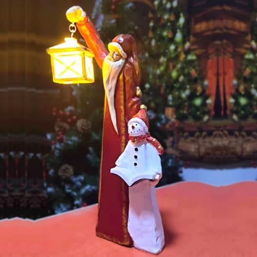 Statue de Père Noël en résine de qualité supérieure avec LED - 6