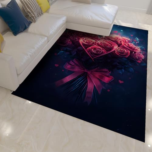 Tapis de salon fleurs 90x150cm pour une chambre chaleureuse